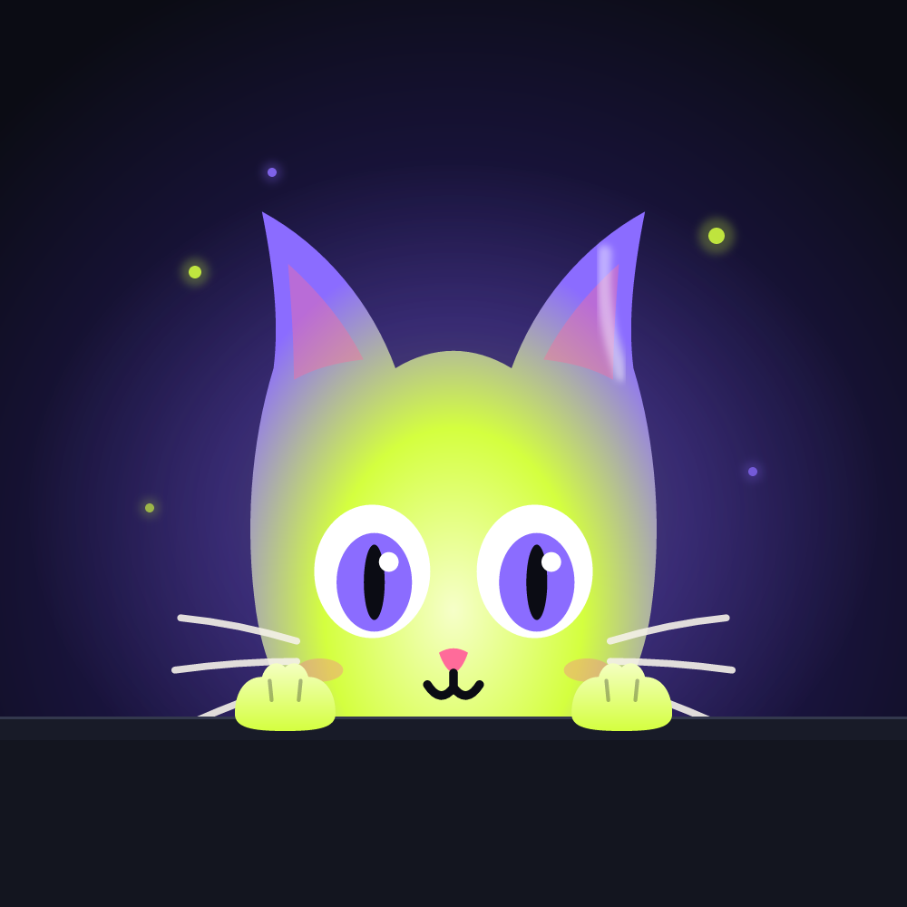 Wisp Cat profile picture with violet cat-slit eyes